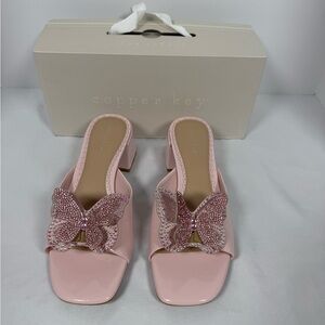 Copper Key Ballet Pink Butterfly Embellished Women's Shoes 9M